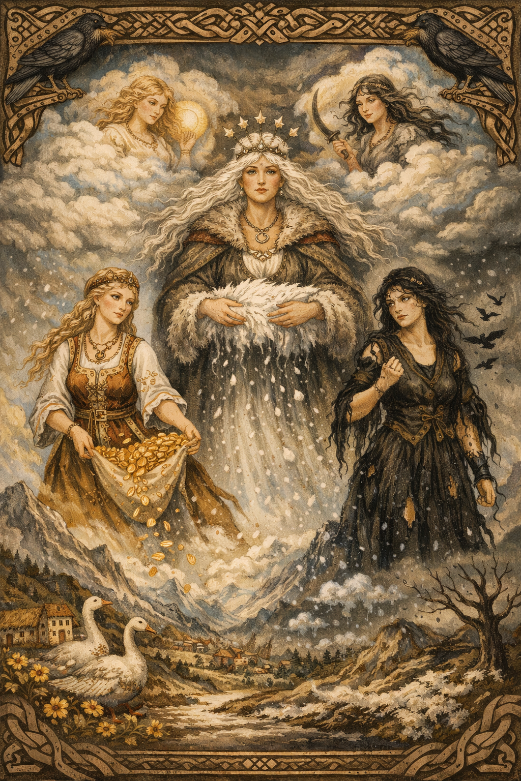 Weibliche Naturmächte im germanischen Volksglauben – Frau Holle, Wolken und Wetter